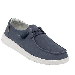 Hey Dude Wendy Chambray navy and white slip on shoes women’s size 7